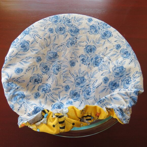 Kitchenaid Bowl Cover, Reversible Bee Gnomes and Blue Rose Mixer Cover - Picture 3 of 7